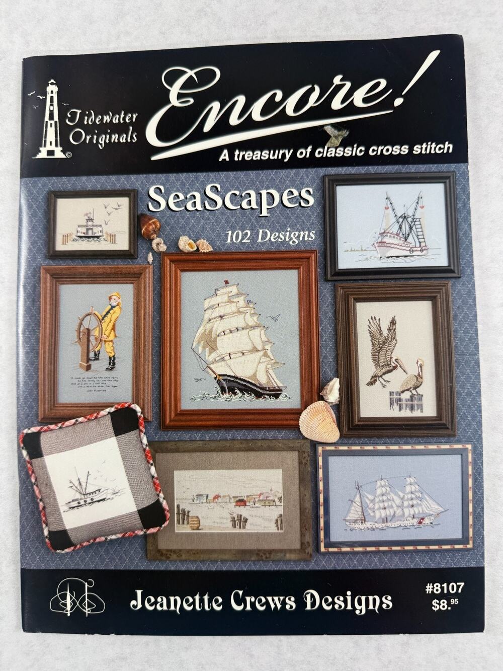 Encore SeaScapes 102 Designs Cross Stitch Book Jeanette Crews Tidewater Original